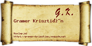 Gramer Krisztián névjegykártya